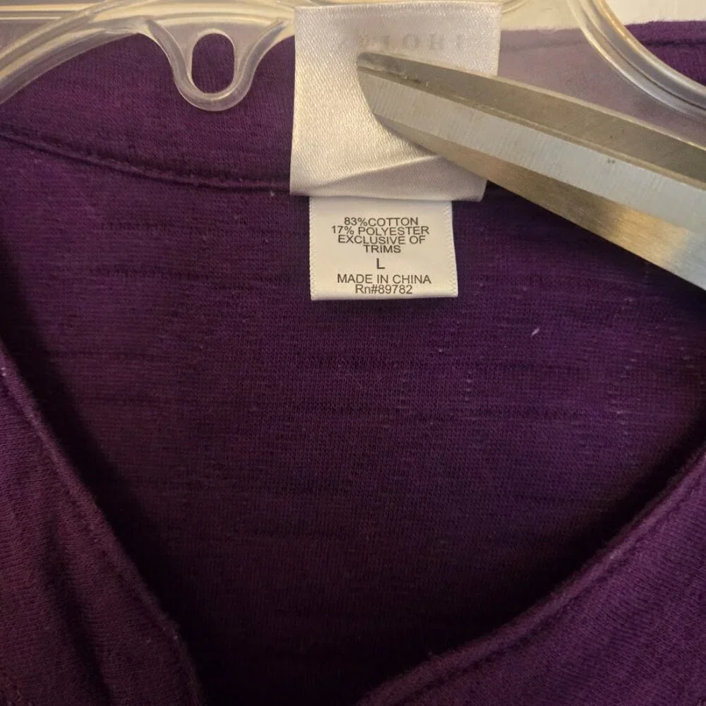 Natori Beijing‎ purple quilted caftan NWOT Size L